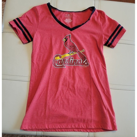 MLB Tops - Women's St. Louis Cardinals Baseball v-neck t-shirt size Small